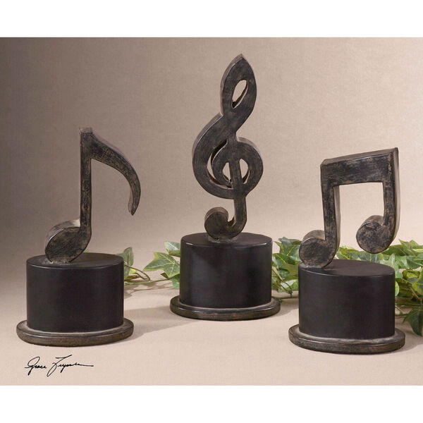 Music Notes Statues, Set of Three, image 2