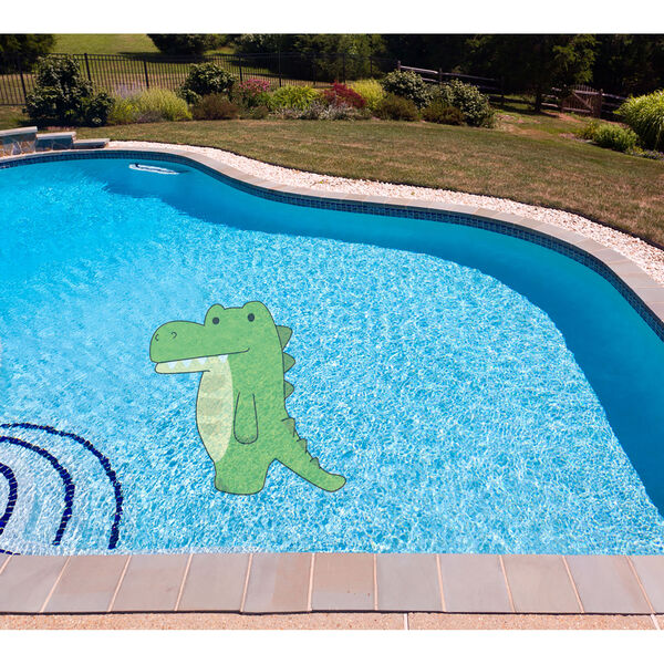 Green Alligator Underwater Pool Tattoo, image 2