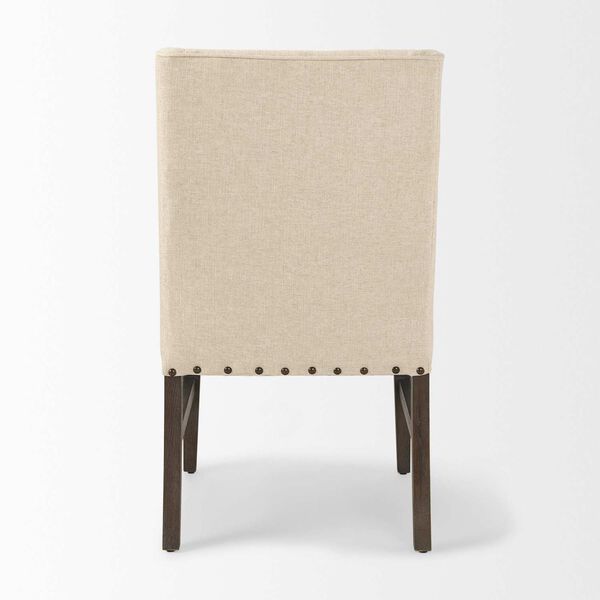 Kensington I Cream Fabric and Solid Wood Dining Chair, image 4
