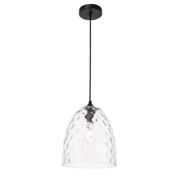 Gibson Black 10-Inch One-Light Pendant with Clear Glass, image 6