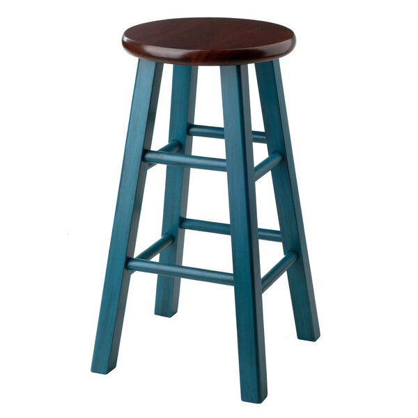 Ivy Rustic Teal and Walnut Counter Stool, image 1