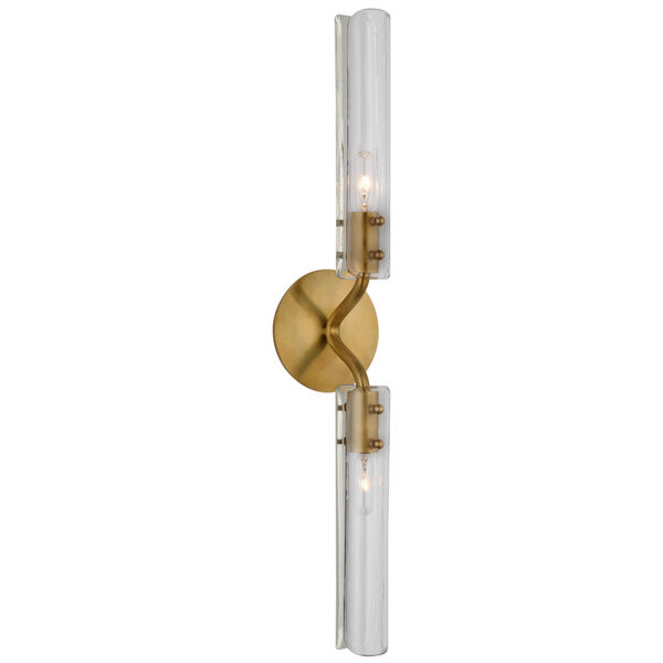 Casoria 23-Inch Linear Sconce in Hand-Rubbed Antique Brass with Clear Glass by AERIN, image 1
