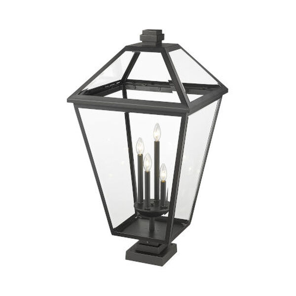 Talbot 36-Inch Four-Light Outdoor Pier Mounted Fixture with Clear Beveled Shade, image 2