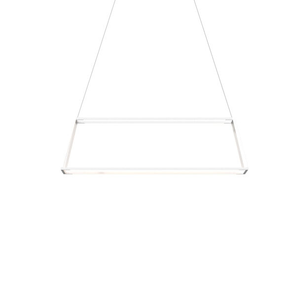 Z-Bar Matte White 40-Inch Soft Warm LED Rectangle Pendant, image 1