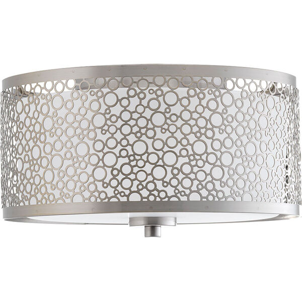 Mingle Brushed Nickel LED 11-Inch One-Light Flush Mount with Etched Parchment Shade, image 2