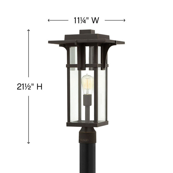 Manhattan Oil Rubbed Bronze 21.5-Inch One-Light Outdoor Post Mounted, image 5