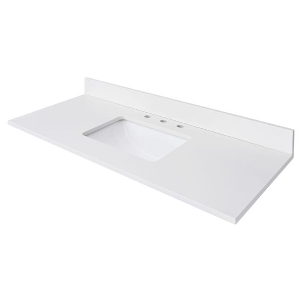 Lotte Radianz Everest White 49-Inch Vanity Top with Rectangular Sink, image 3