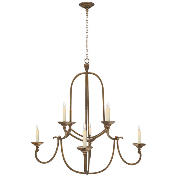 Flemish Medium Round Chandelier in Gilded Iron by Chapman and Myers, image 1