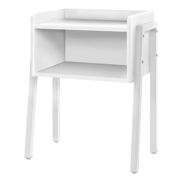White End Table with Open Shelf, image 1
