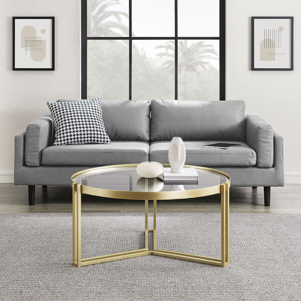 Kendall Gold Tri-Leg Round Coffee Table, image 3