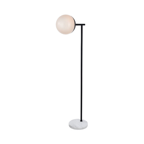 Eclipse Black and Frosted White 50-Inch One-Light Floor Lamp, image 3