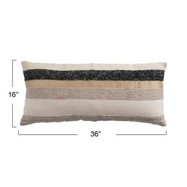 Multicolor Woven Wool Blend Lumbar 36 x 16-Inch Pillow, image 3