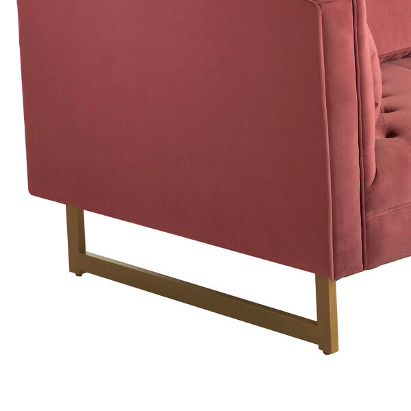 Lenox Pink Metal Antique Brass Sofa, image 6