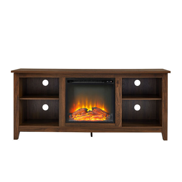 Essential Dark Walnut Fireplace TV Stand, image 4