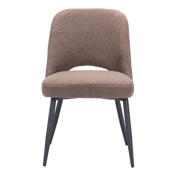 Teddy Brown and Matte Black Dining Chair, image 3