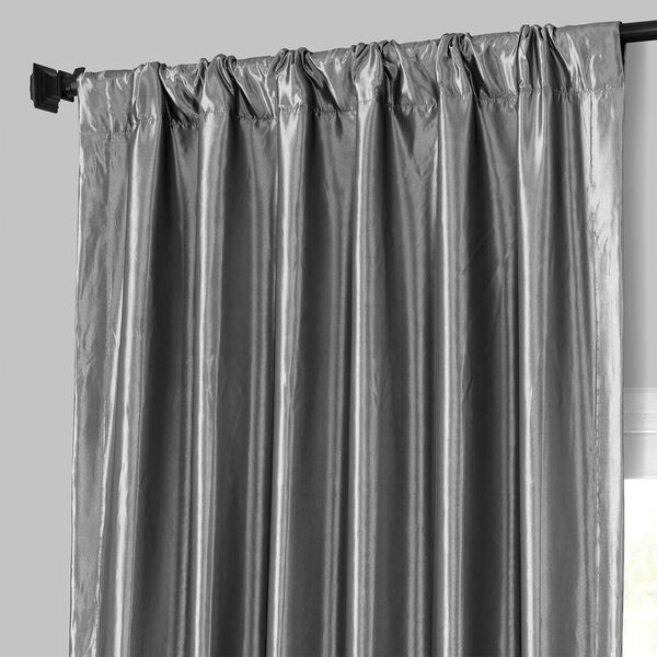 Platinum Faux Silk Taffeta Single Panel Curtain 50 x 108, image 4