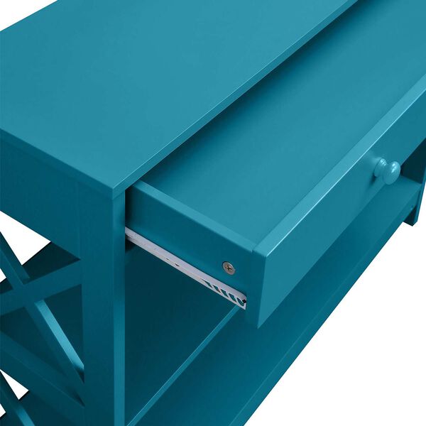 Oxford One Drawer Console Table in Teal Blue, image 4