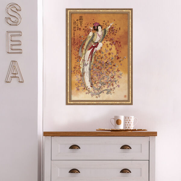 Chinese Gold Goddess of Wealth 18 x 26 Inch Wall Art, image 1