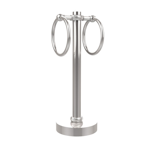 Vanity Top 2 Towel Ring Guest Towel Holder with Twisted Accents, Polished Chrome, image 1