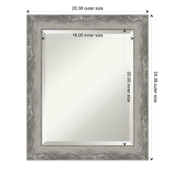 Waveline Silver 20W X 24H-Inch Bathroom Vanity Wall Mirror, image 6