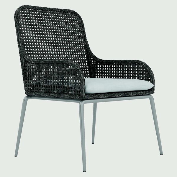 Antilles Silver Mist Pewter Gray Wicker Outdoor Arm Chair, image 1