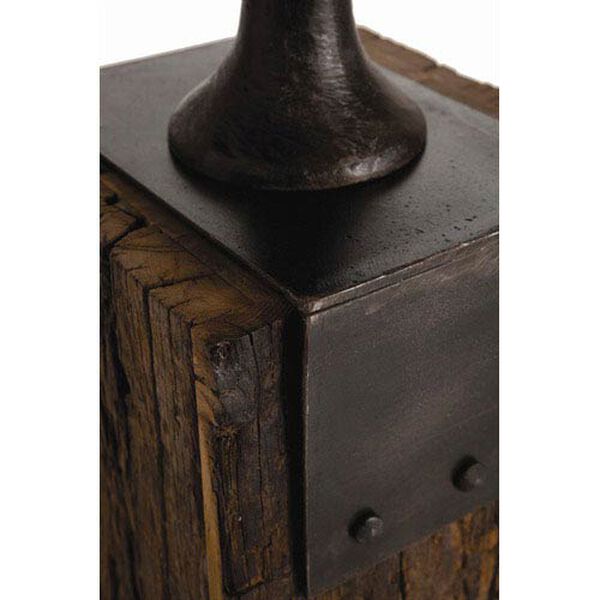 Anvil Cast Iron and Reclaimed Wood Side Table, image 2