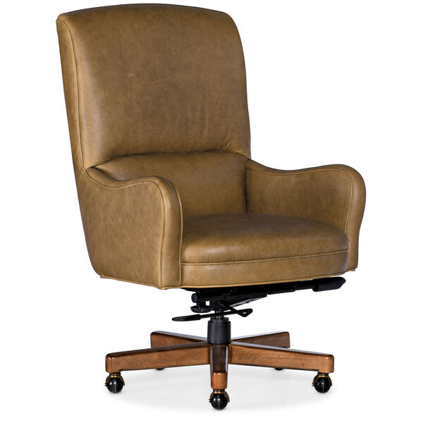 Dayton Medium Wood with Gold Executive Swivel Tilt Chair, image 1