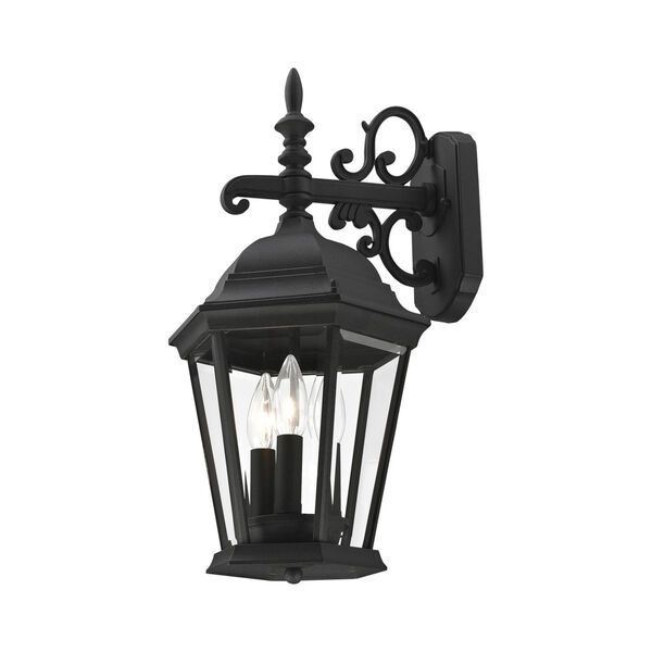 Hamilton Textured Black Three-Light Outdoor Wall Lantern, image 4