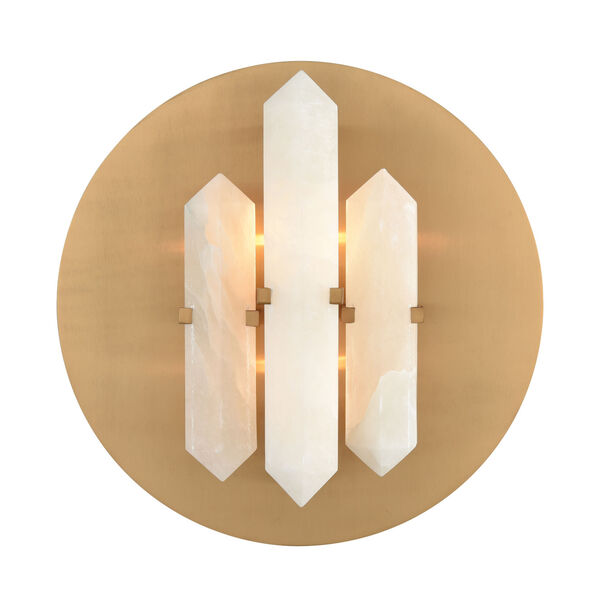Annees Folles White and Aged Brass Two-Light Wall Sconce, image 2