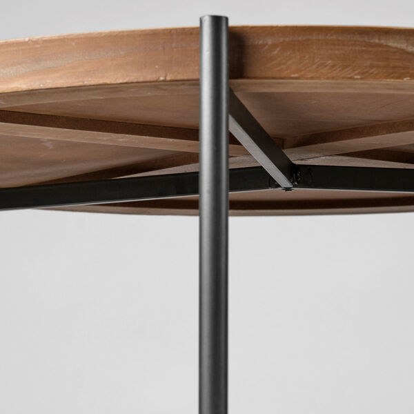Kade I Brown and Black Round Two-Tier Coffee Table, image 6