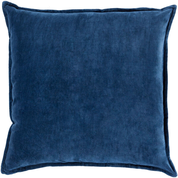 Cotton Velvet Blue 22-Inch Pillow Cover, image 1