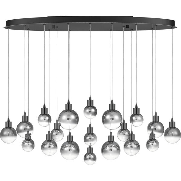 Shadow Black Chrome Integrated LED One-Light Island Chandelier with Smoked Glass, image 3