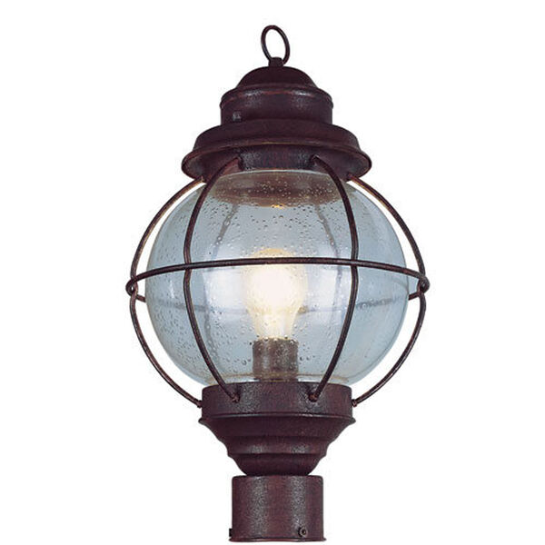Hanging Rustic Bronze Onion Lantern 13-Inch with Clear Seeded Glass, image 1