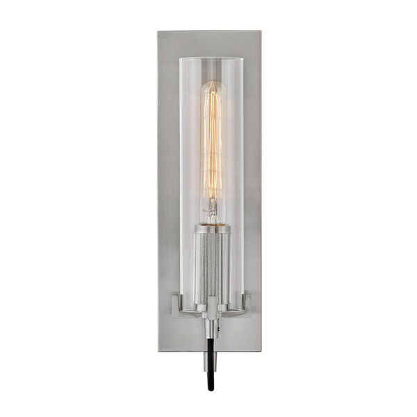 Ryden Brushed Nickel One-Light Wall Sconce With Clear Glass, image 2