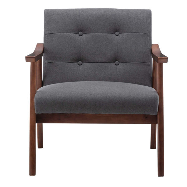 Take a Seat Natalie Dark Gray Fabric and Espresso Accent Chair, image 4