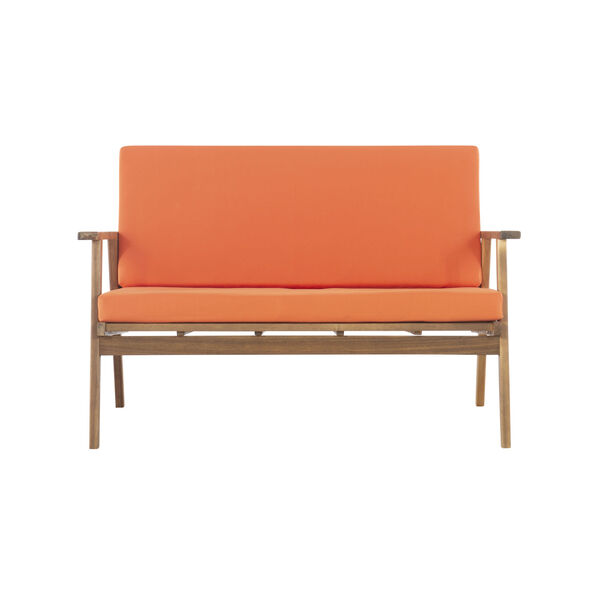 Eero Outdoor Chat 4-Piece Seating Set with Orange Cushions, image 3