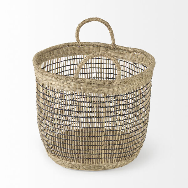 Triopas Medium Brown Round Basket with Handle, Set of 3, image 3