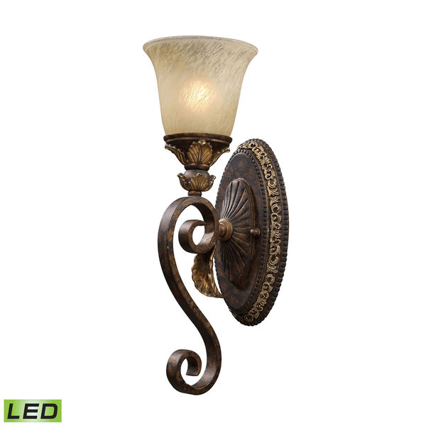 One Light Led Wall Sconce In Burnt Bronze, image 1