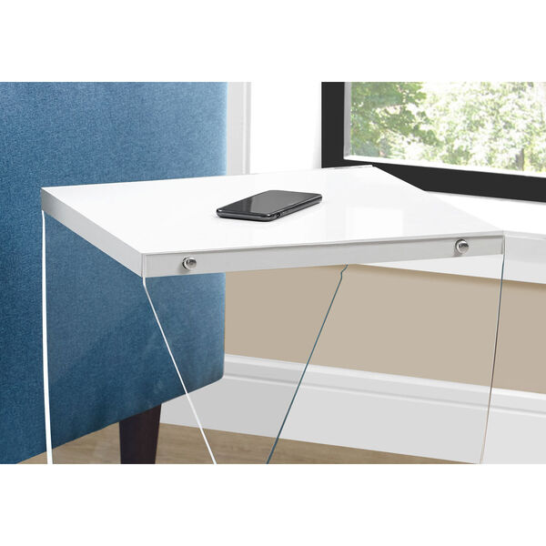 Glossy White 16-Inch Accent Table, image 3