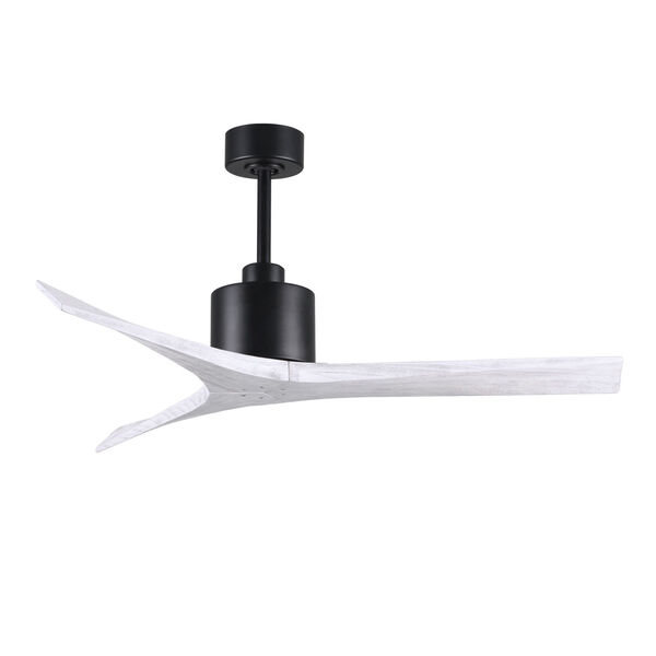 Mollywood Matte Black 52-Inch Outdoor Ceiling Fan with Matte White Blades, image 1