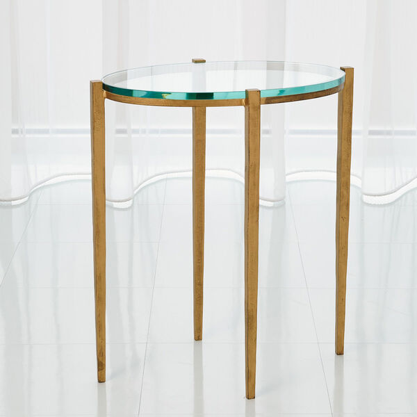 Studio A Petite Oval Antique Gold Accent Table, image 1