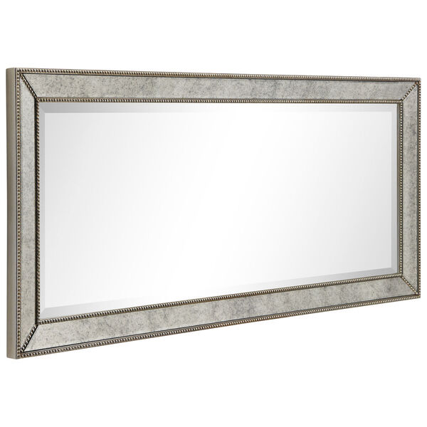 Champagne Bead Silver 54 x 24-Inch Beveled Rectangle Wall Mirror, image 4