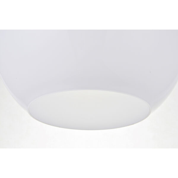 Baxter Brass and Frosted White 13-Inch One-Light Pendant, image 4