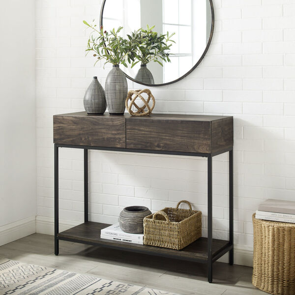 Jacobsen Brown Ash and Matte Black Console Table, image 1