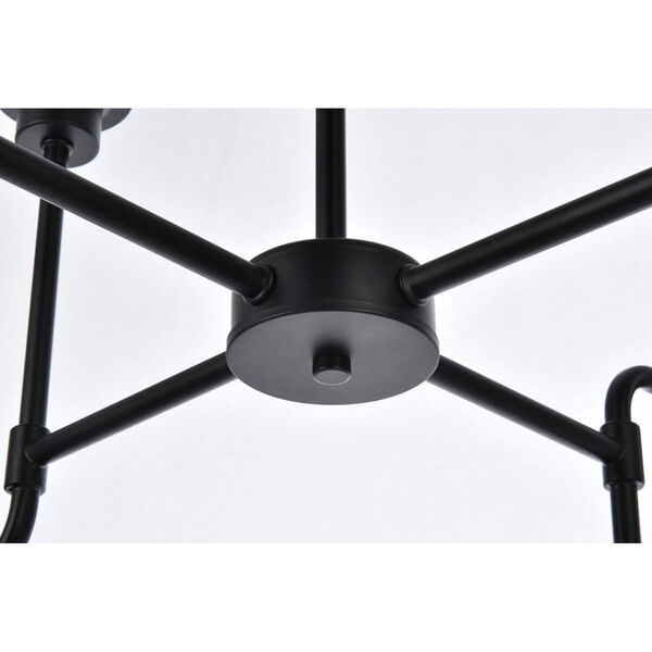 Hanson Black and Frosted Shade Eight-Light Pendant, image 4