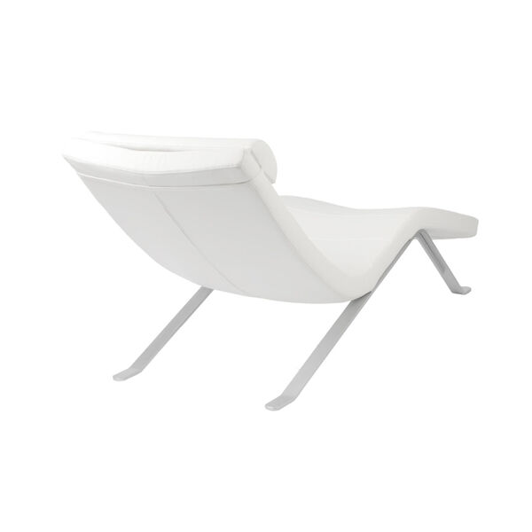 Gilda White and Silver 66-Inch Lounge Chair, image 4