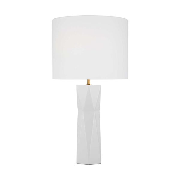 Fernwood Gloss White One-Light Medium Table Lamp by Drew and Jonathan, image 1