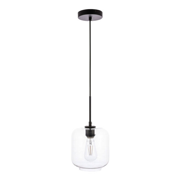 Collier Black Seven-Inch One-Light Mini Pendant with Clear Glass, image 3