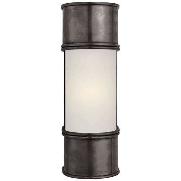 Oxford 12-Inch Bath Sconce in Bronze with Frosted Glass by Chapman and Myers, image 1