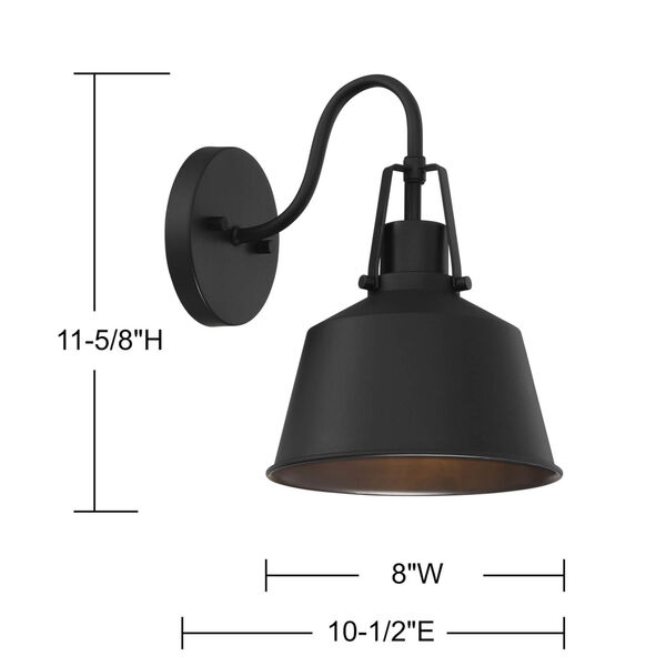 Lex Matte Black Eight-Inch One-Light Outdoor Wall Sconce, image 5